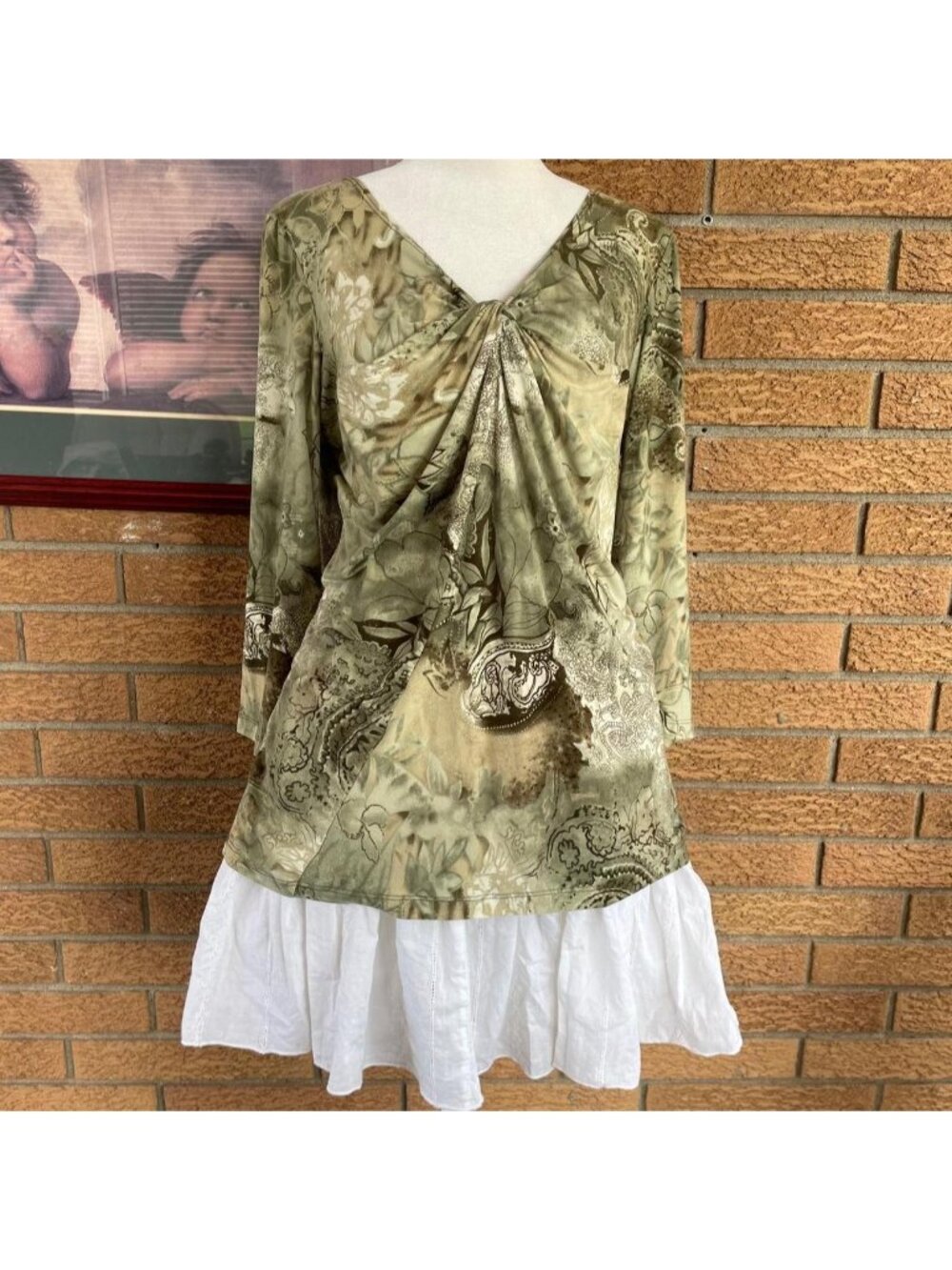 Serenade green floral and paisley print blouse